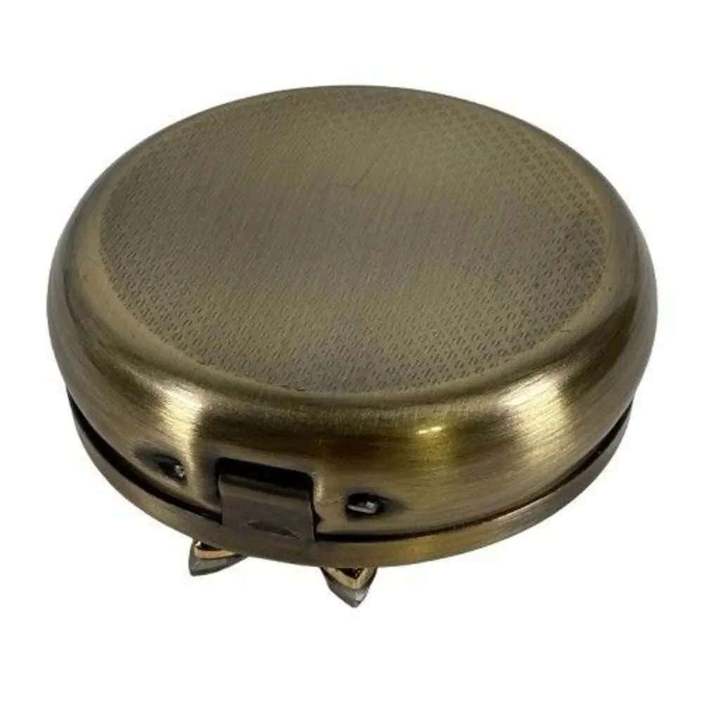 Pill Box Trinket Floral Design Blk Brass w/Crystal Embellishments 3 Compartments